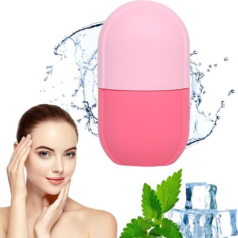 Rouleau de soin visage glaçon pour les yeux et le cou, illumine le teint et rehausse l'éclat naturel, soin du visage réutilisable, rouleau glaçon pour raffermir la peau et décongestionner le contour d