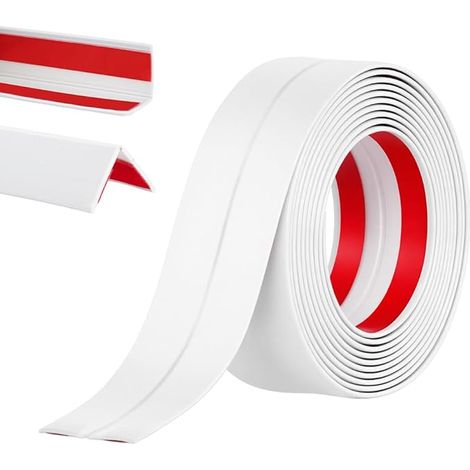 Rouleaux Moulure décorative moulure Murale Adhesive Baguette d’Angle PVC Protection Angle Mur Autoadhésive Bord pour Miroir Plafond Armoire Peint Carrelage 4CM3M Blanc (1/5)