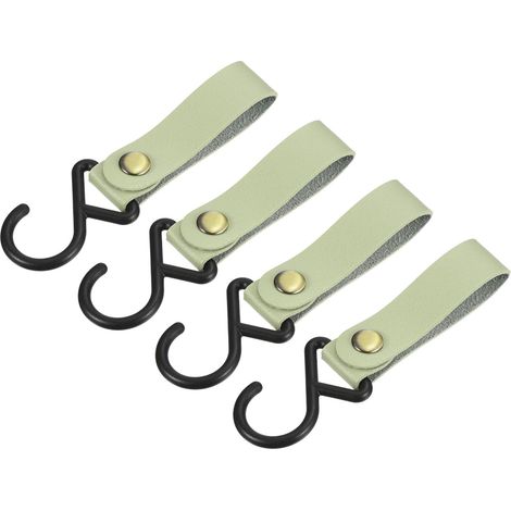 4 Pack PU Leder S Regal Haken pour Camping Aufhänger Plastik Außenzubehör Vert (1/5)