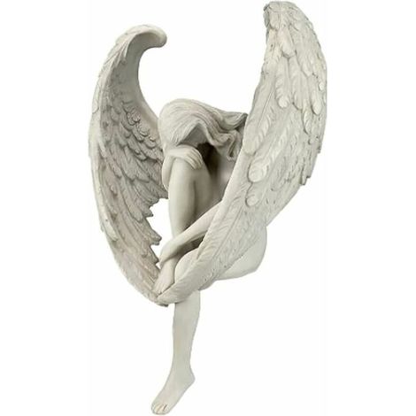 Ornements de jardin Sculptures AIU Statues Ange avec ailes Assis Statue Figurine Décoration Ornements de jardin Cadeau Fait de résine de haute qualité (1/4)