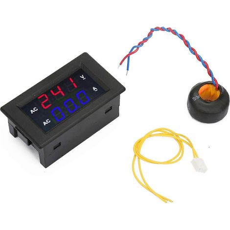 LED-Digitalanzeige AC 100300V Voltmeter 0-10A Amperemeter (Rot-Blau)