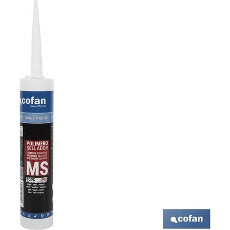 Sigillante Polimerico "MS" per interni o esterni, indurimento rapido ed elastico, colore trasparente (290ml)