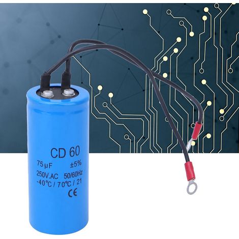 CD60 75µF 250V Wechselstrom-Anlaufkondensator 75µF HVAC-Kondensator (1/4)