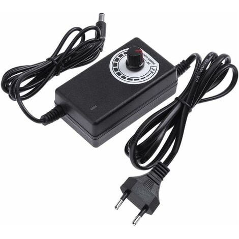 Adaptador regulador de voltaje de 24 W (3-24 V) con fuente de alimentación ABS para ventiladores LED, ventiladores eléctricos, microtaladros y DVD móvil. (1/4)