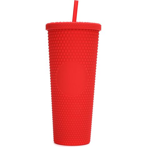 Taza isotérmica de gran capacidad (710 ml/24 oz), totalmente cubierta con relieve, fabricada en plástico mate, reutilizable, con una amplia abertura y tapa a prueba de fugas. (1/5)