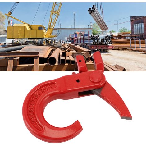 Crochet de sécurité à chape coulissant en acier allié G80, limite de charge de 3,15 T, pour le levage en usine, le transport portuaire et les projets de construction. (1/4)