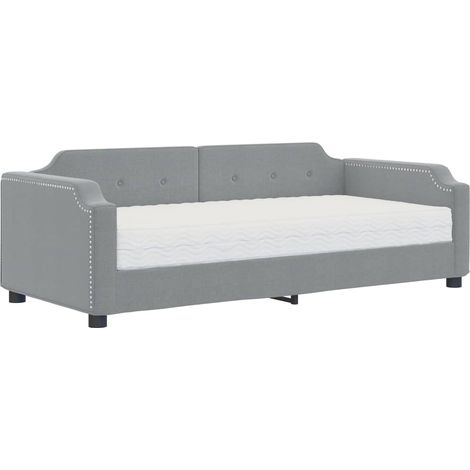 Maison Exclusive - Tagesbett mit Matratze Hellgrau 80x200 cm Stof