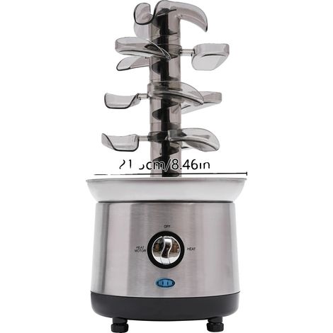 Fuente de chocolate de 4 niveles, temperatura regulable, color plata. (1/2)