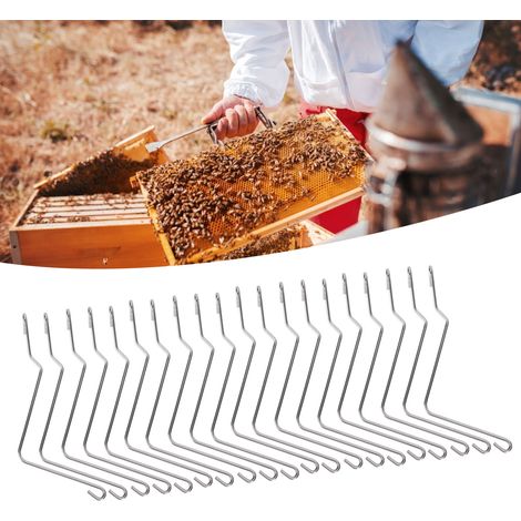 20 Pièces Connecteur Ruche en Acier Inoxydable Support de Câble Courbé Attache pour Outils Apicoles