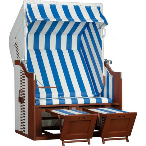 deVries Strandkorb Profi Ostsee FEHMARN PE Des. 991 white 124 x 87 x 159 cm (1/5)