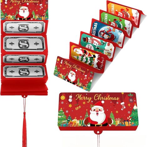 Carte Porte-Monnaie De Noël - Enveloppe Cadeau Pour Billets - Format 9 x 19 cm - Pour Cadeaux Personnalisés - Lot De 1 (1/5)