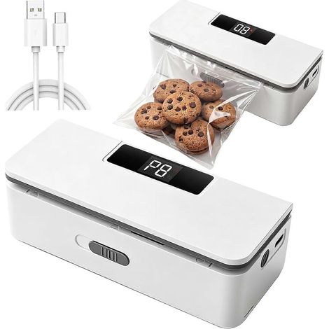 Scelleuse de sacs magnétique mini 6 vitesses affichage LED portable cutter intégré sans préchauffage largeur scellage 95 cm diamètre 8 pouces (1/5)