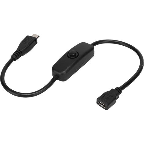 Câble d'extension Micro USB Femelle vers mâle avec Interrupteur à Bouton 501 pour (1/5)
