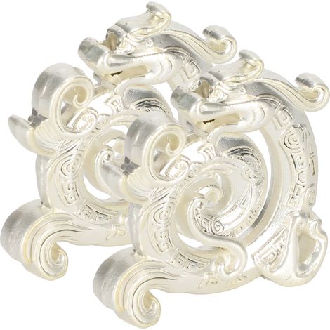 Lot de 2 porte-encens pour bâtonnets de bois de santal, brûleur en alliage, ornements en forme de dragon pour la méditation et le yoga (argenté) (1/5)