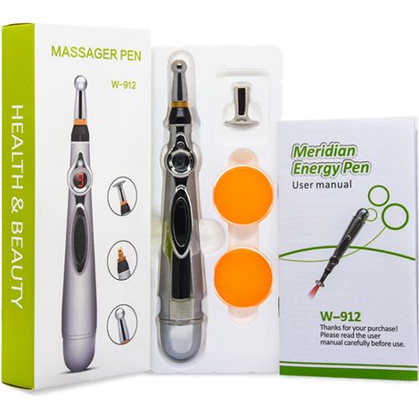 Beyamis Stylo acupuncture intelligent 3 têtes - Impulsions méridiens physiothérapie argenté (1/5)