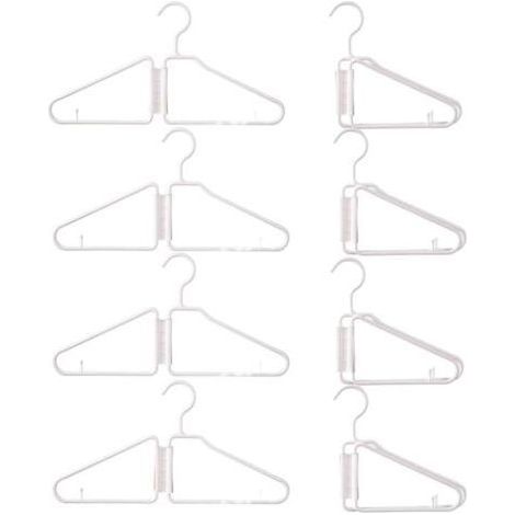 (Blanc) Cintres Pliables 8 Pièces, Cintres Pliables en Plastique, Cintre Pliant Portable, Cintres de Voyage Pliables (1/5)