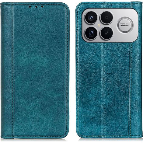 Funda tipo libro para Xiaomi Poco F8 Ultra, piel dividida, verde (1/5)