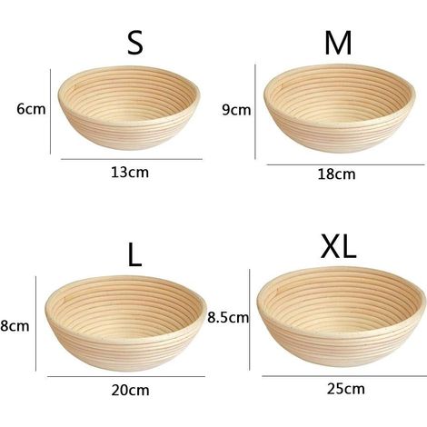 Panier de fermentation en rotin pour pain, corbeille à pâte, ustensile de boulangerie, 1 pièce (1/2)