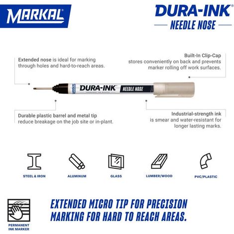 Marqueur NOIR DURA-INK pointe extra fine 1mm - Markal