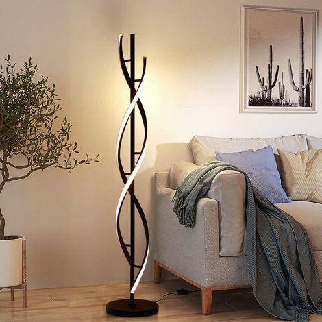 LED Floor Lamp with Remote Control, Black Spiral Multicolor for Living Room, Economical and Versatile (1/5)