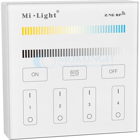 milight smart color temperature control panel with B2 remote control and 4 zones