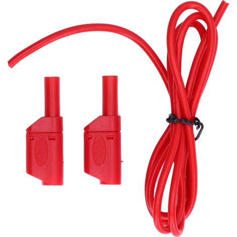 Coffret de cordons de test avec fiches bananes mâles 4mm rouges J.70016, jeu de fils électriques mâle-mâle sécurisé pour multimètre. (1/5)