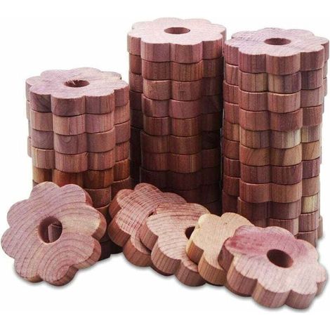 Natürliches Mottenschutzmittel aus Zedernholz, ungiftig, aromatisches Rotzedernholz, zum Schutz von Kleidung, 100 Stück (1/4)