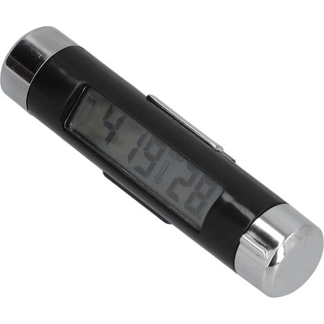 Thermomètre de voiture K01, multifonctionnel, lumineux, à piles, avec écran LCD et horloge de tableau de bord. (1/5)