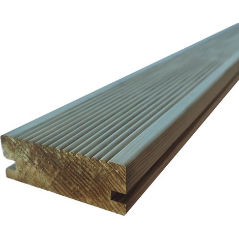 Pavimento in legno da esterno decking pino impregnato in autoclave mm 32x90x2550