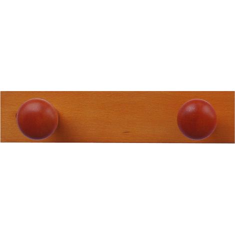 Home System R21474 Portabiti Appendiabiti in Legno a 2 Posizioni, Ciliegio