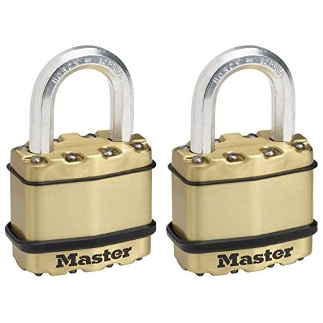 Set di 2 lucchetti a chiave MASTER LOCK in acciaio laminato, lunghi 45 mm. MASTER LOCK (1/4)