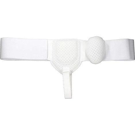 Ceinture herniaire réglable blanche taille unique pour adultes sportifs, soutien abdominal ajustable. (1/5)