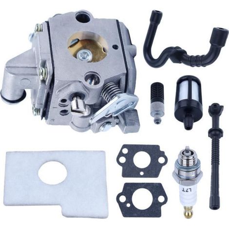 Tube de tuyau d'huile de filtre de carburateur Kit pour Stihl MS180 MS170 018 017 avec bougie d'allumage, conduite de carburant (1/4)