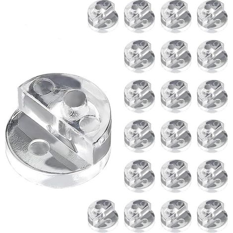 Lot de 20 pinces en plastique pour étagère en verre - Convient pour verre de 4 à 5 mm, fenêtres, miroirs (1/5)