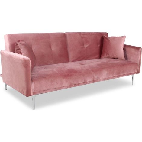 Canapé Convertible 3 Places "Lacla" 191cm Rose (1/4)