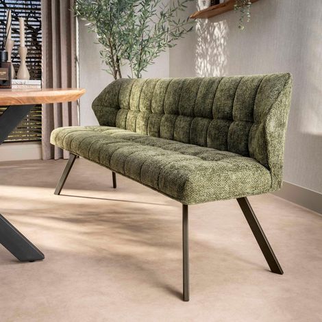 Banc de table vert pieds bronze 180 cm MELBOURNE (1/3)