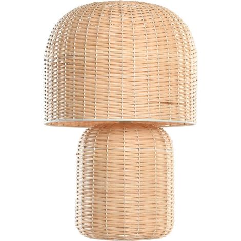Lampe de table raphia style tropical beige ambiance naturelle - beige naturel tressé (1/5)