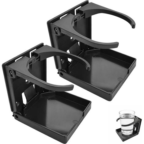 2 Pièces Porte Gobelet Voiture Universelle, Porte-Gobelet Voiture Escamotable 60-100 mm, Portegobelet Noir, Accessoire pour Bateau, pour Camping-Car, Yacht, Van, Camion, Maison (1/5)