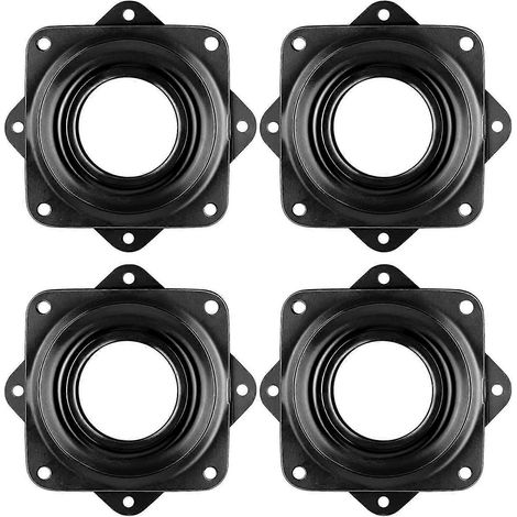 4 Stück quadratische Kugellager-Drehplatte, Metall-Drehlager, 360°-Kugellager-Drehplatte (schwarz) (2-cc)