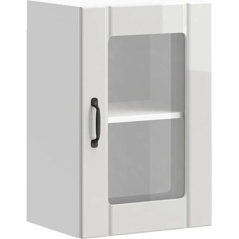 Pensile da cucina dal design moderno ottimizzato per lo spazio 40 x 31 x 60 cm legno bianco lucido 020050124