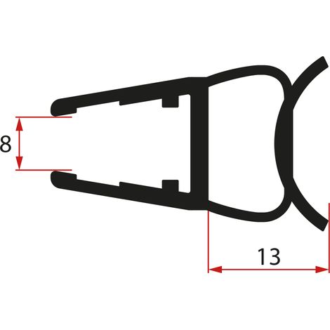 Joint à bulles pour verre 8 mm, 1963 mm, noir (1/2)