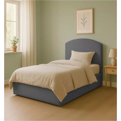 letto una piazza e mezza con contenitore "moon" in tessuto grigio 120x190 cm (1/4)