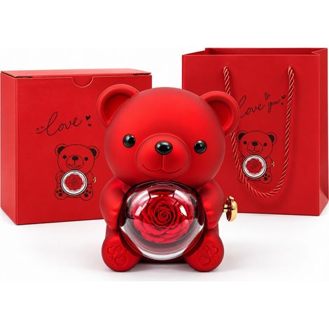 Bonturi Casa Home Decoration Scatola Portagioie a Forma di Orsetto in Plexiglass Trasparente – Confezione Regalo Natale per Gioielli, Anelli e Piccole Sorprese (1/4)