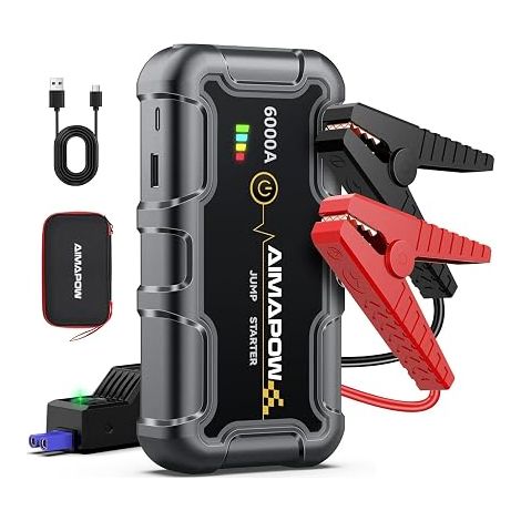 Car Battery Booster Car Jump Starter 12V Battery Booster Portable Jump Starter Smart Safety Clamps LED Light (A20) (1/5)