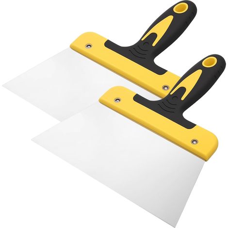 2 Pièces Couteau à Enduire, Spatule Mastic, 200 mm Grattoirs à Papier Peint, Spatules Flexibles pour Cloisons Sèches Masticage Enlever Papier Peint Décoration Plâtre Bricolage (1/5)
