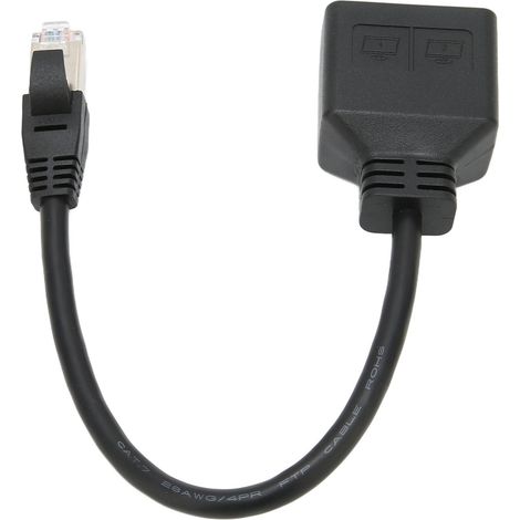 Cavo adattatore di prolunga Ethernet RJ45 da 1 a 2 porte. Ottimo adattatore splitter per la trasmissione di connessioni su reti CAT7.