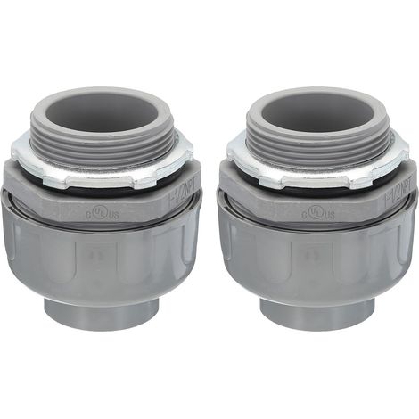 Lot de 2 raccords étanches PVC 1-1/2 NPT, connecteur droit 180° pour conduit électrique (1/5)