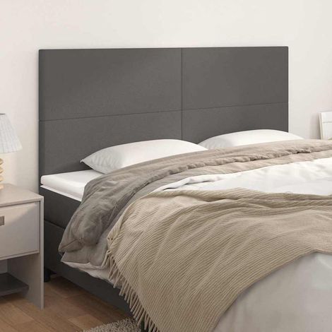 Tête de lit 160 cm réglable en hauteur, similicuir gris, 160 x 5 x 118/128 cm - PANGIVO (1/5)