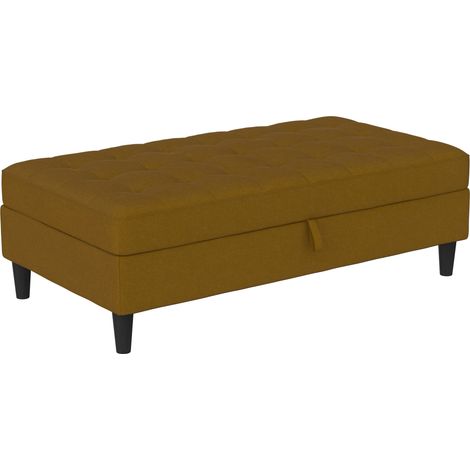 Presley-Ottoman avec rangement en lin Curry