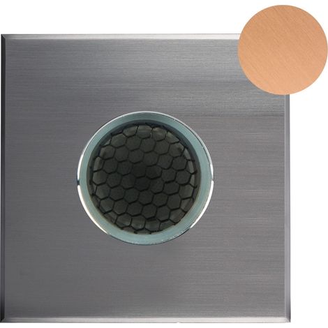 Encastré de sol extérieur ZEPH 1 SLIM 230V carré bronze non percée bleu 2W - EUROPOLE - 56114NBR